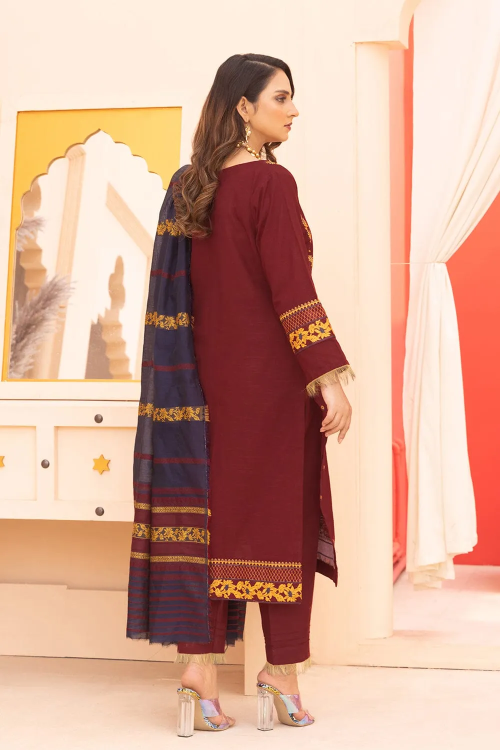 3PC Unstitched Embroidered Khaddar Suit KKE-2273