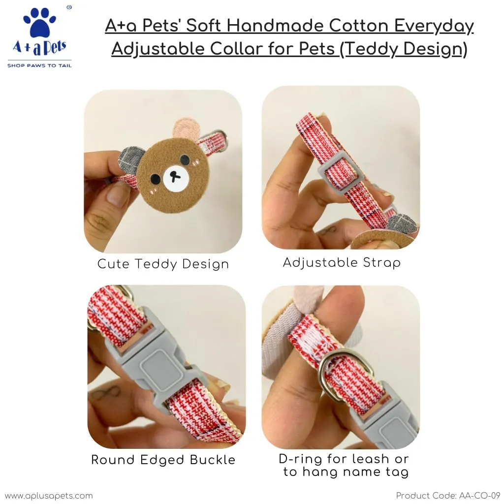 A a Pets' Soft Handmade Everyday Adjustable Cat Collar-2(SET OF 4)