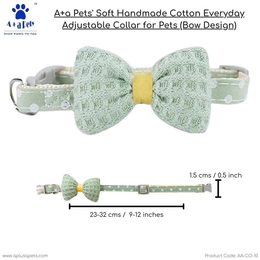 A a Pets' Soft Handmade Everyday Adjustable Cat Collar-2(SET OF 4)