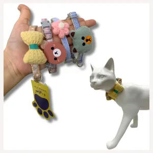 A a Pets' Soft Handmade Everyday Adjustable Cat Collar-2(SET OF 4)