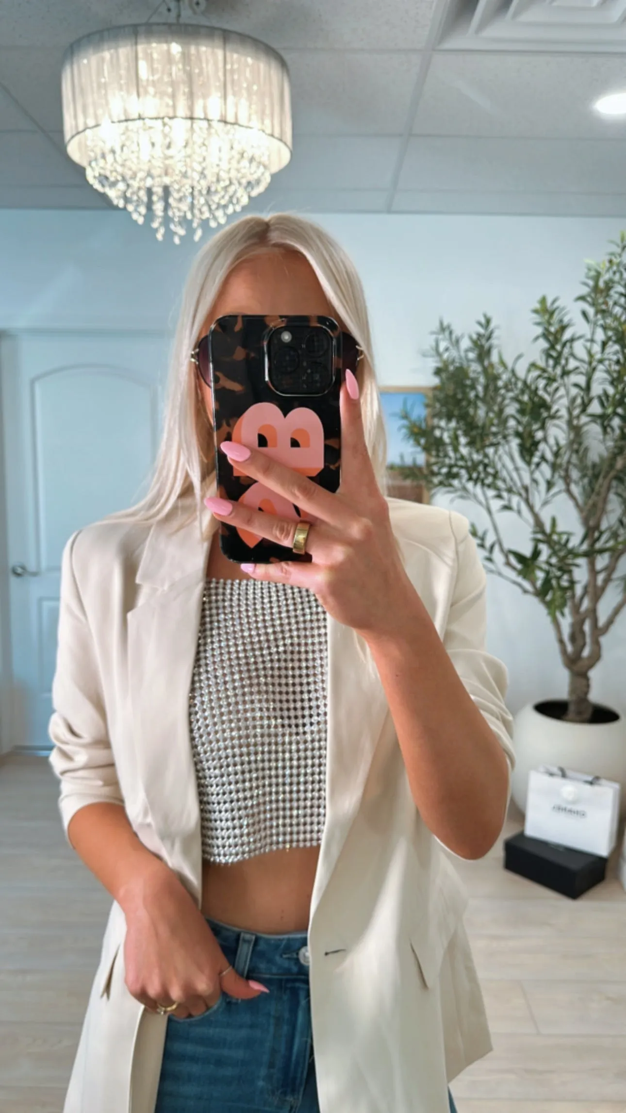 AS SEEN ON ALLISON CLAIRE!! She's a Stunner" Rhinestone Tank in Clear