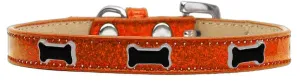 Black Bone Widget Dog Collar Orange Ice Cream Size 20