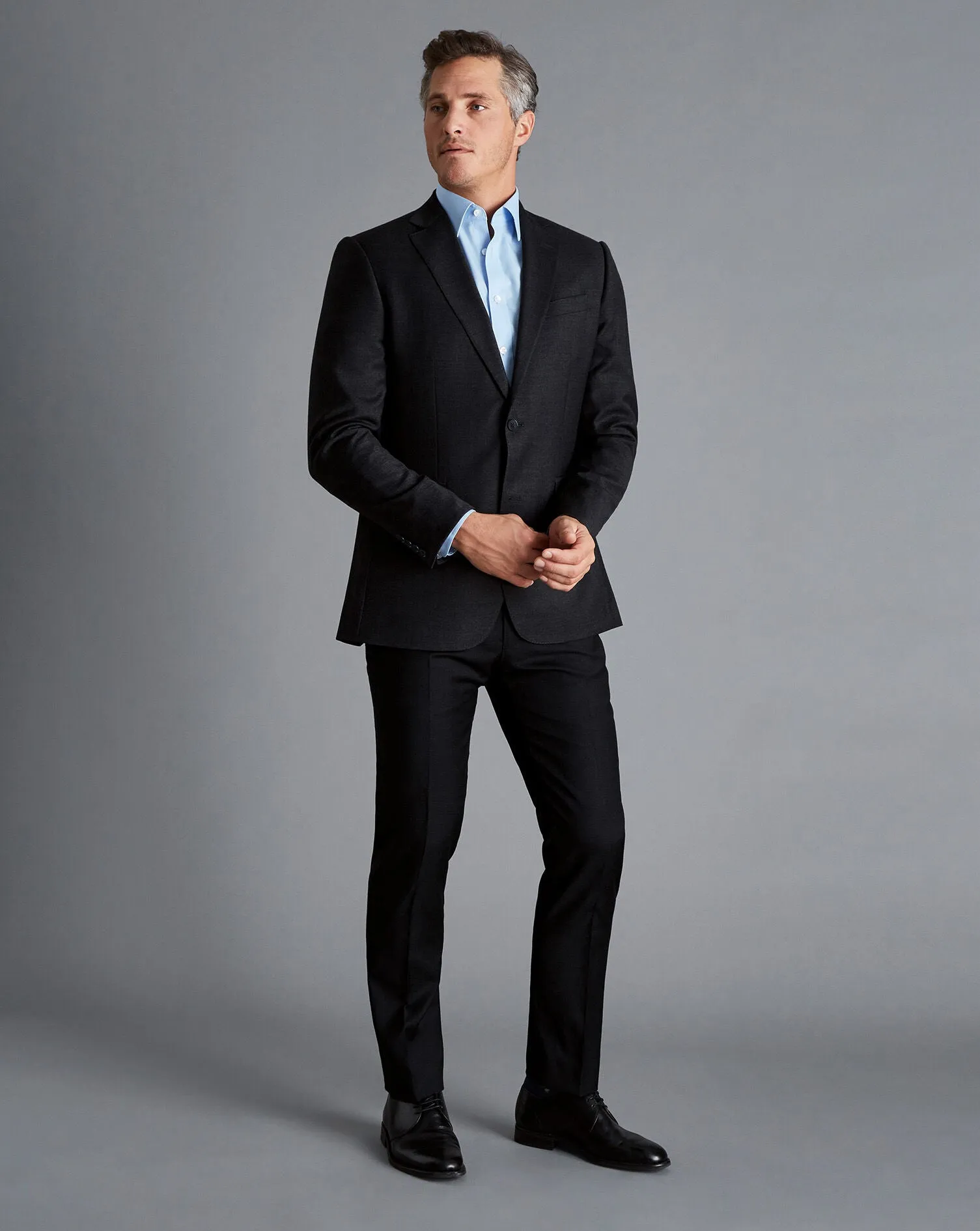 BLACK SLIM FIT TWILL NATURAL STRETCH BLAZER