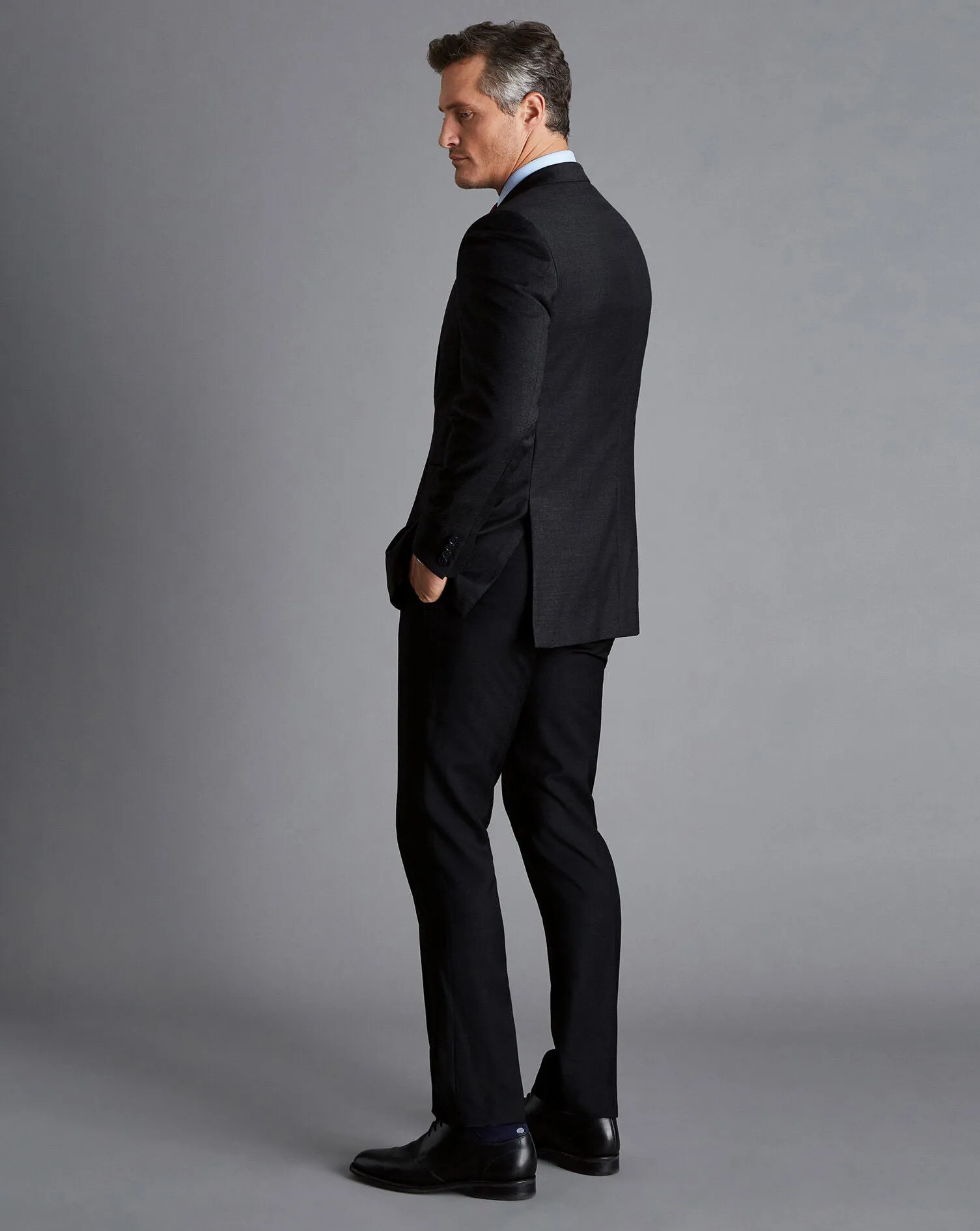 BLACK SLIM FIT TWILL NATURAL STRETCH BLAZER