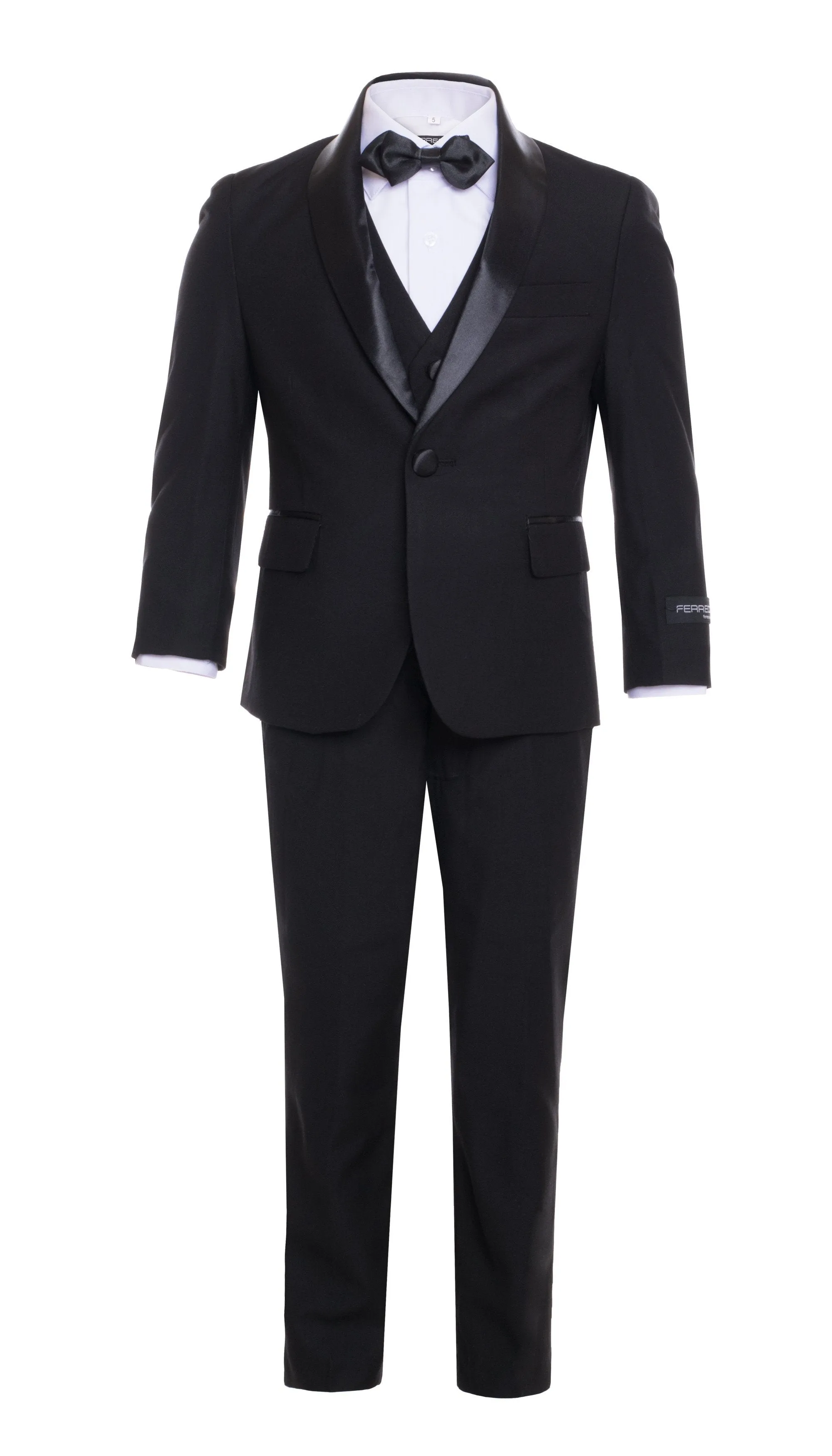 Boys Reno JR 5pc Black Shawl Tuxedo Set