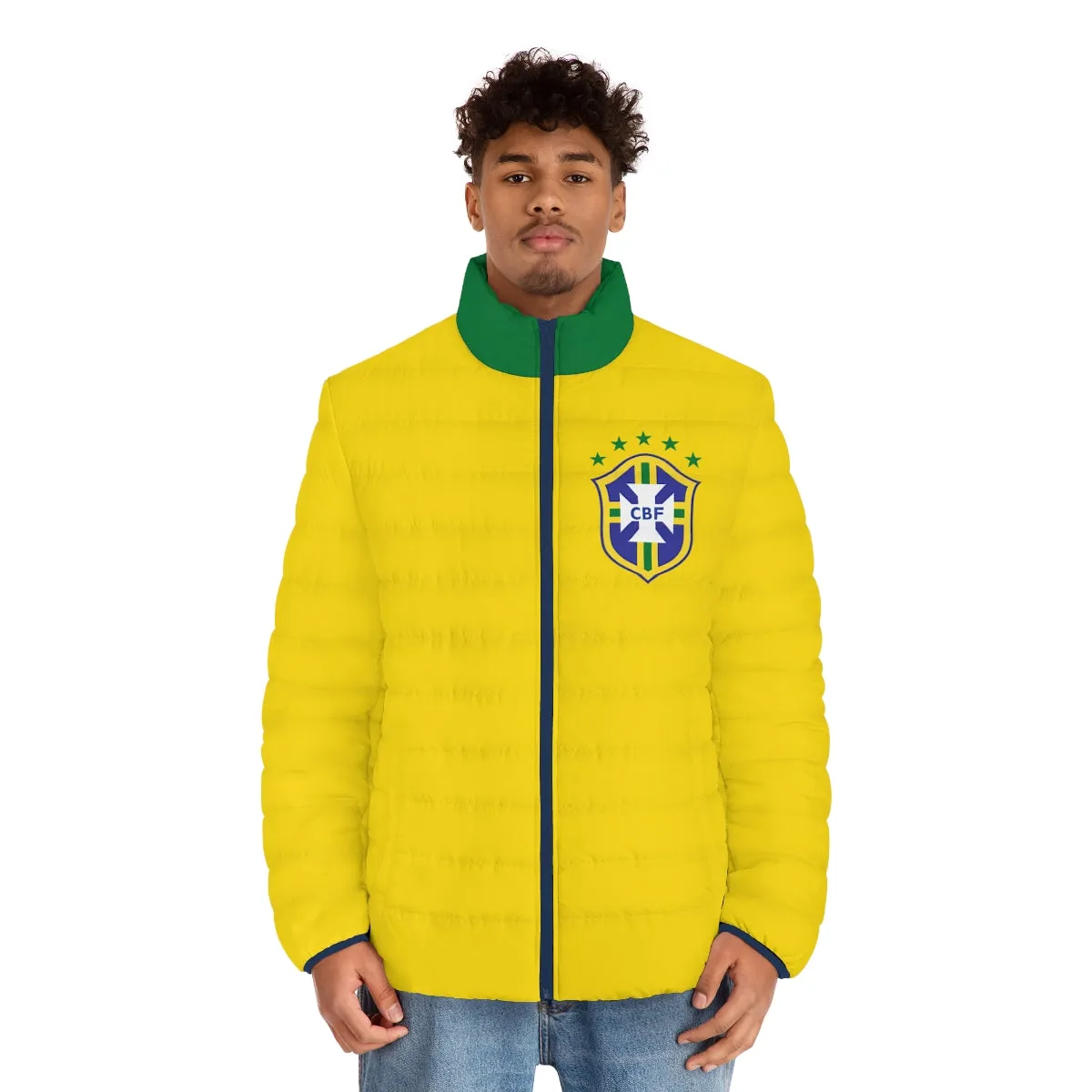 Brazil National Team | Retro Soccer Puffer Jacket