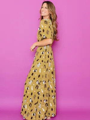 Brea Wrap Dress - Olive Curios