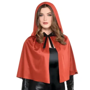 Cape avec capuche réversible rouge