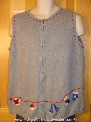Cheap Tacky Christmas Sweater Party Ugly Sweater Vest  (f917)