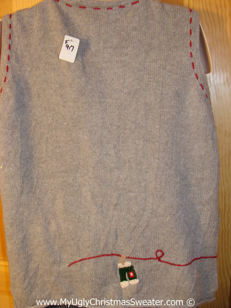 Cheap Tacky Christmas Sweater Party Ugly Sweater Vest  (f917)