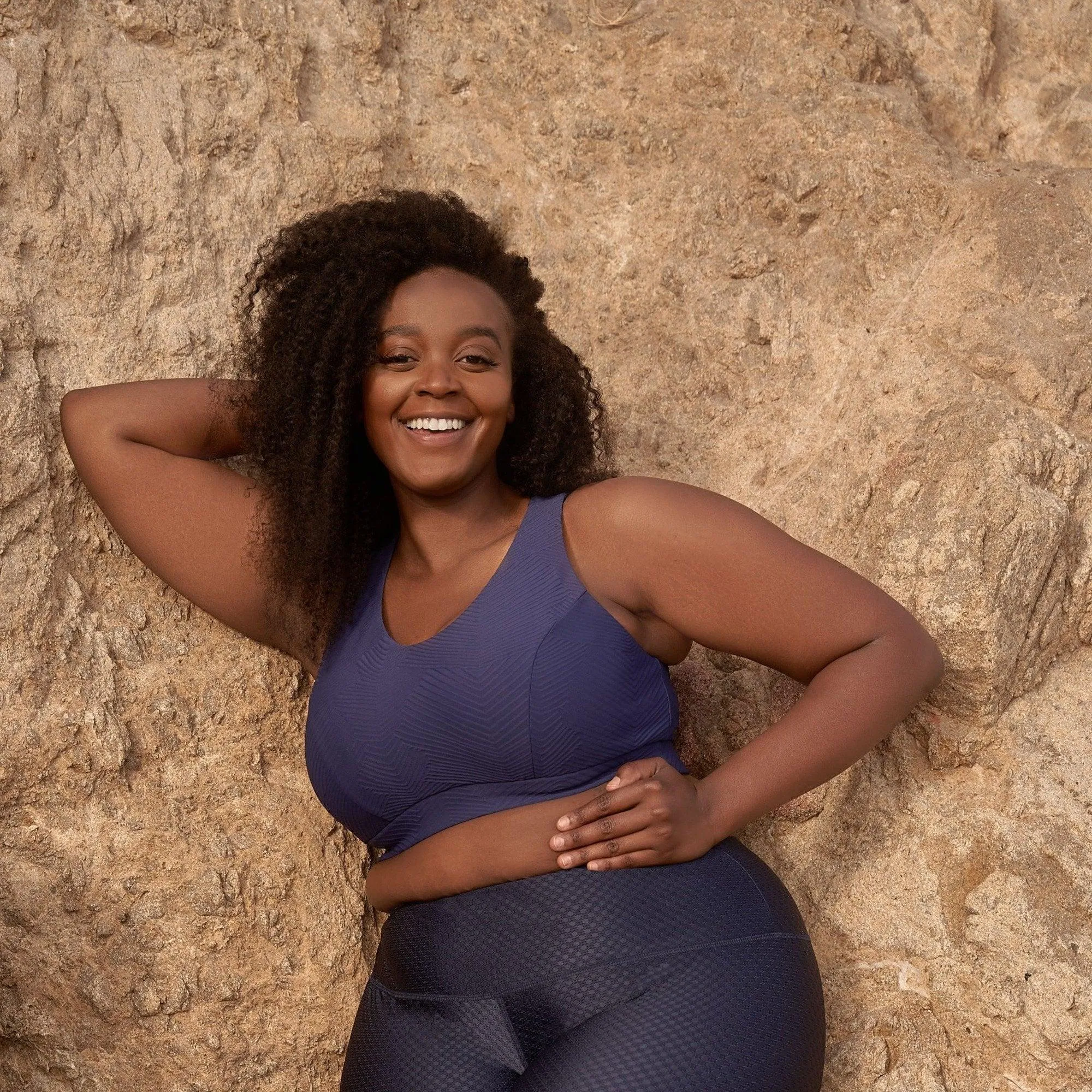 Classic Performance Bra Top - Ink Ridges Pattern