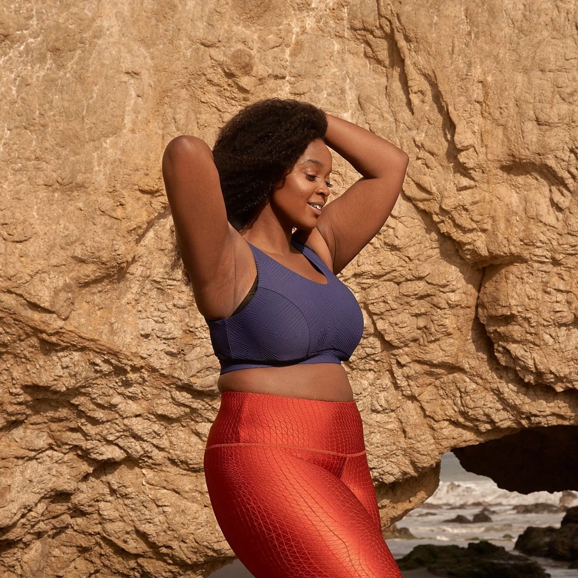 Classic Performance Bra Top - Ink Ridges Pattern