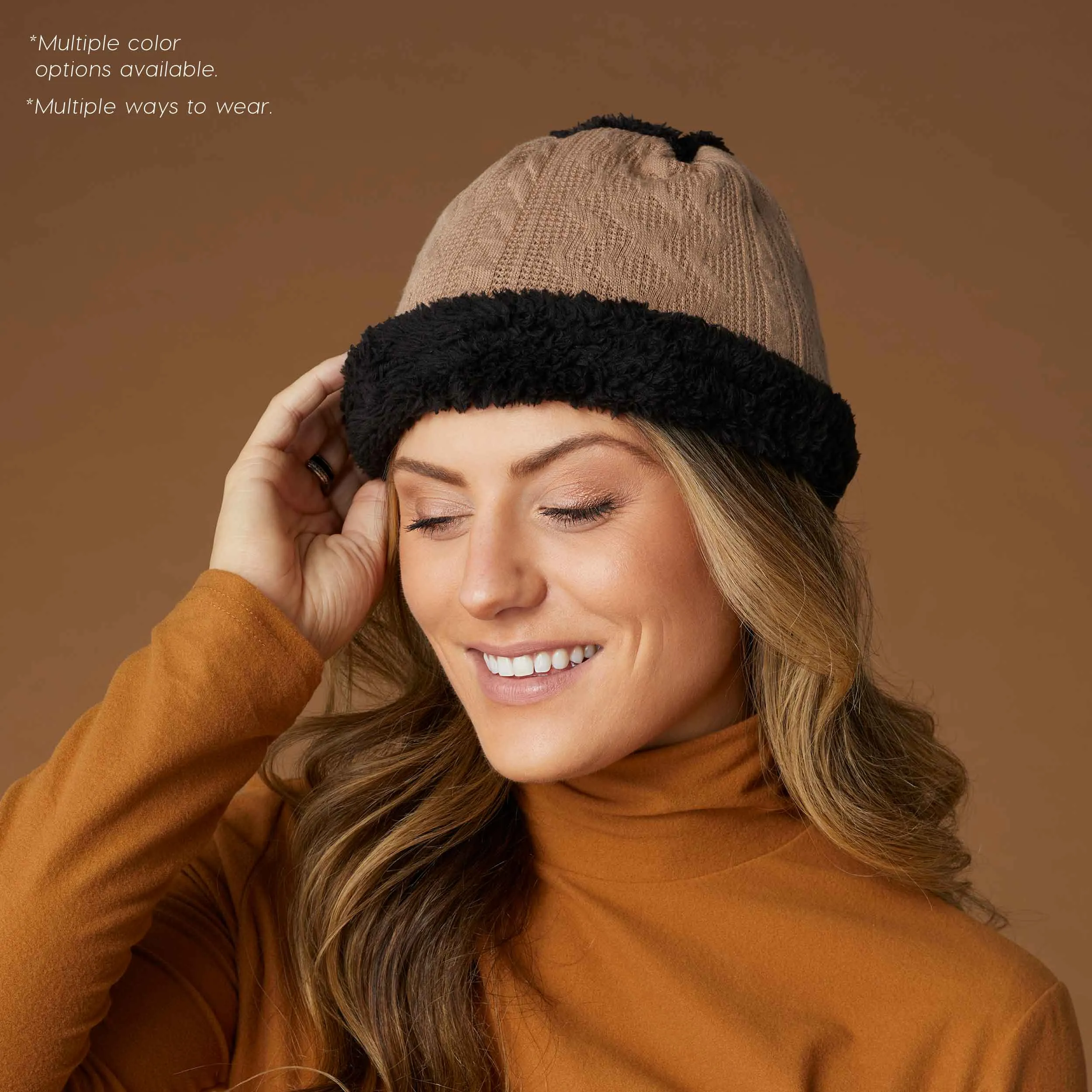 Convertible Snood with Sherpa - Blue
