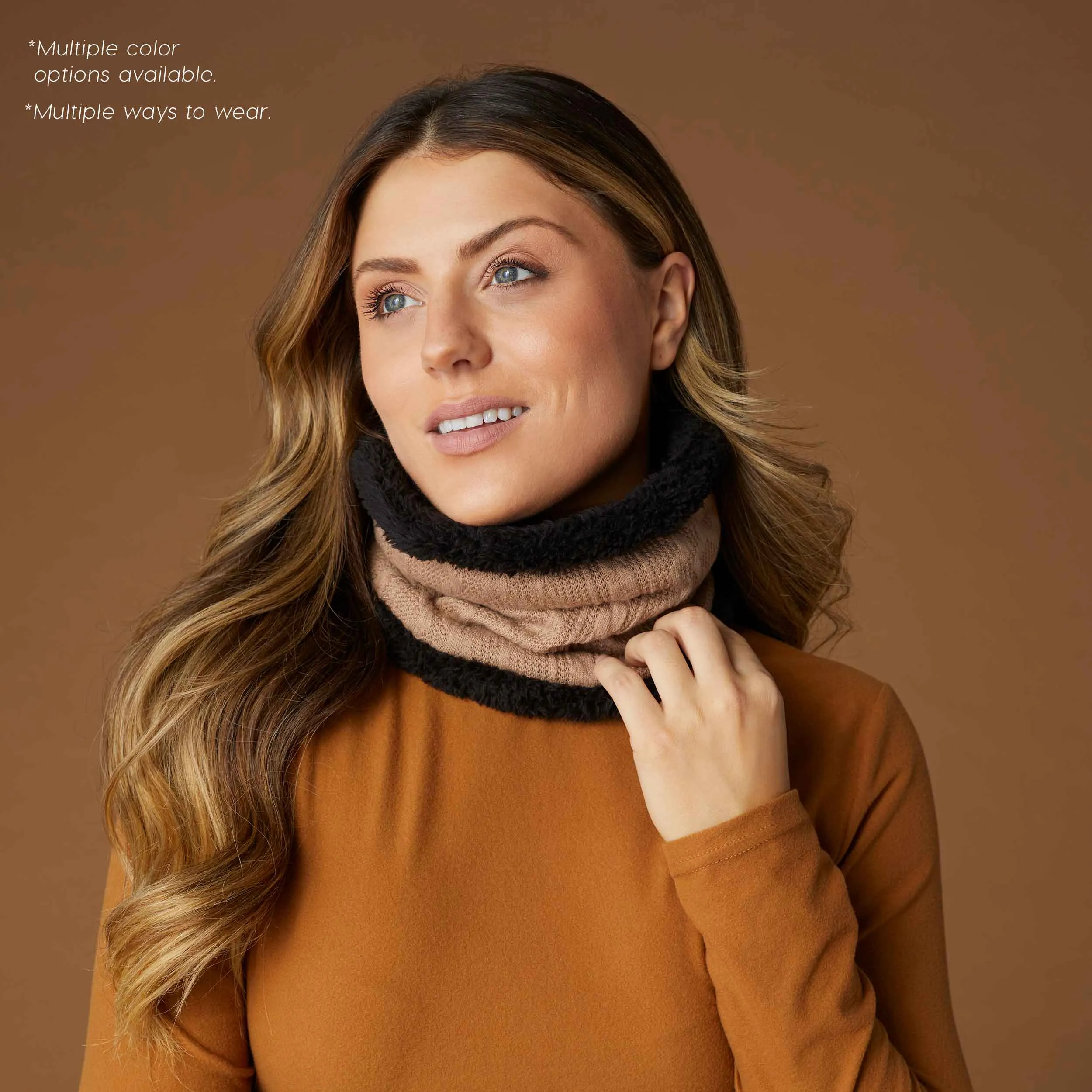 Convertible Snood with Sherpa - Blue
