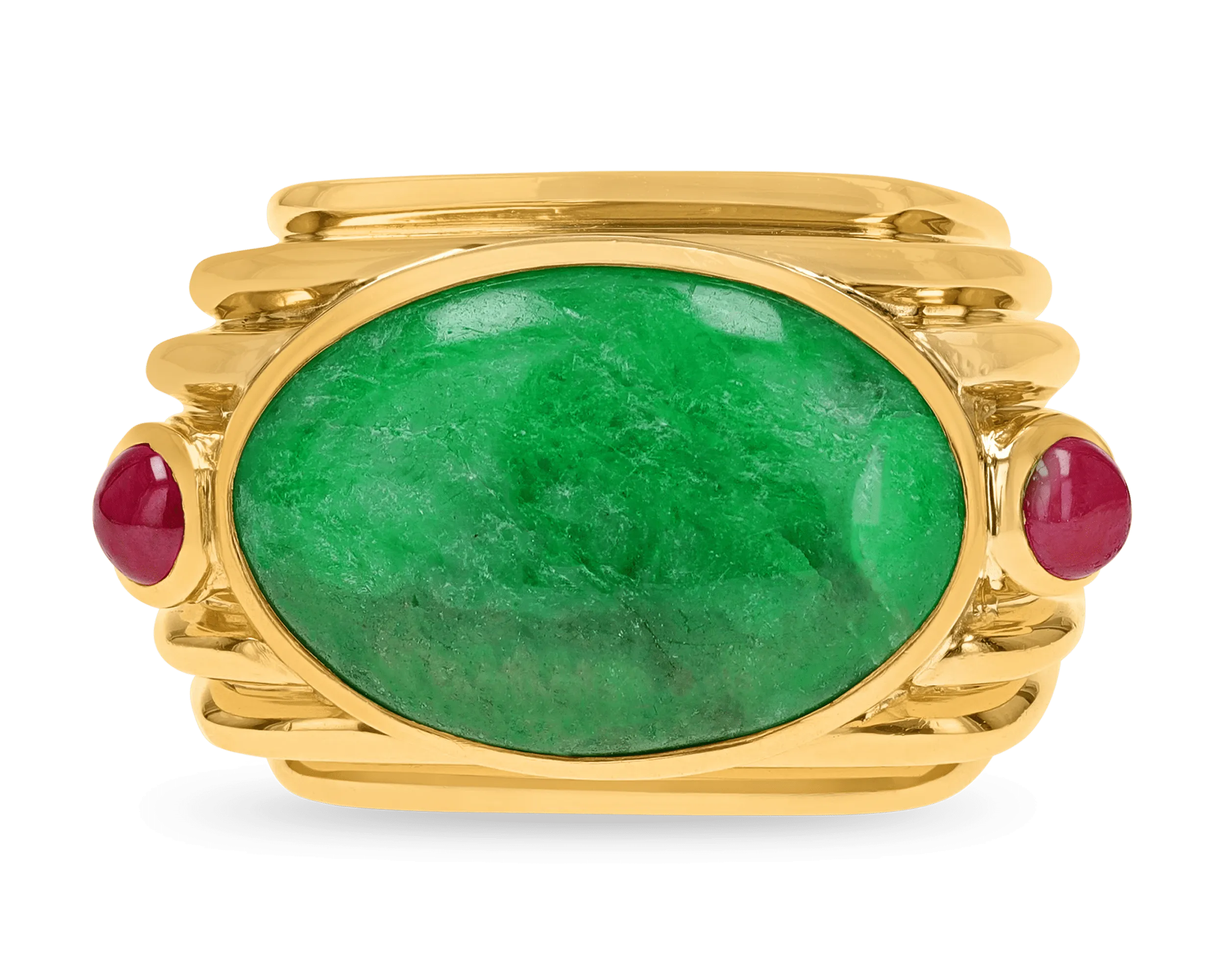 David Webb Jade and Ruby Ring