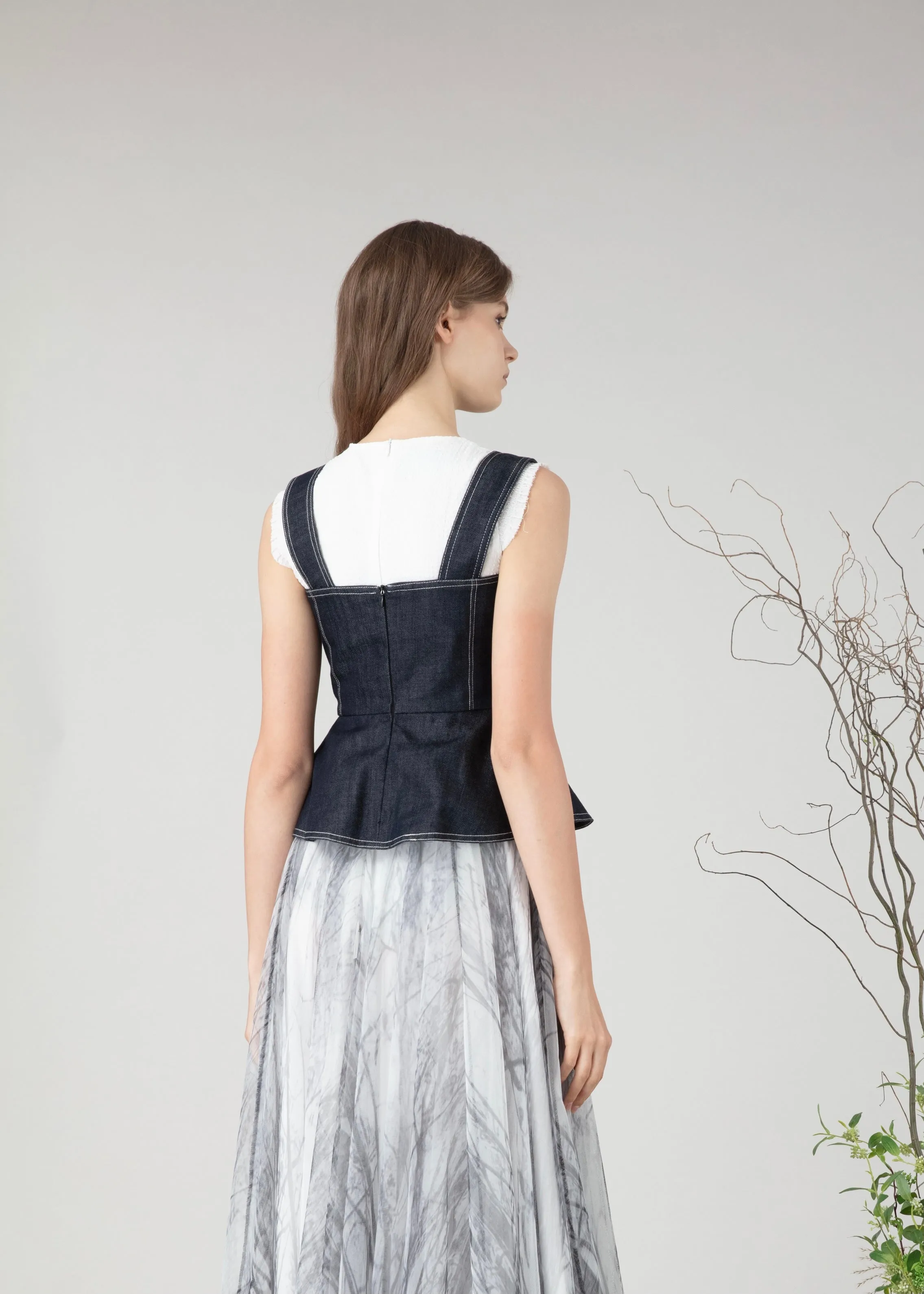 Denim corset style top