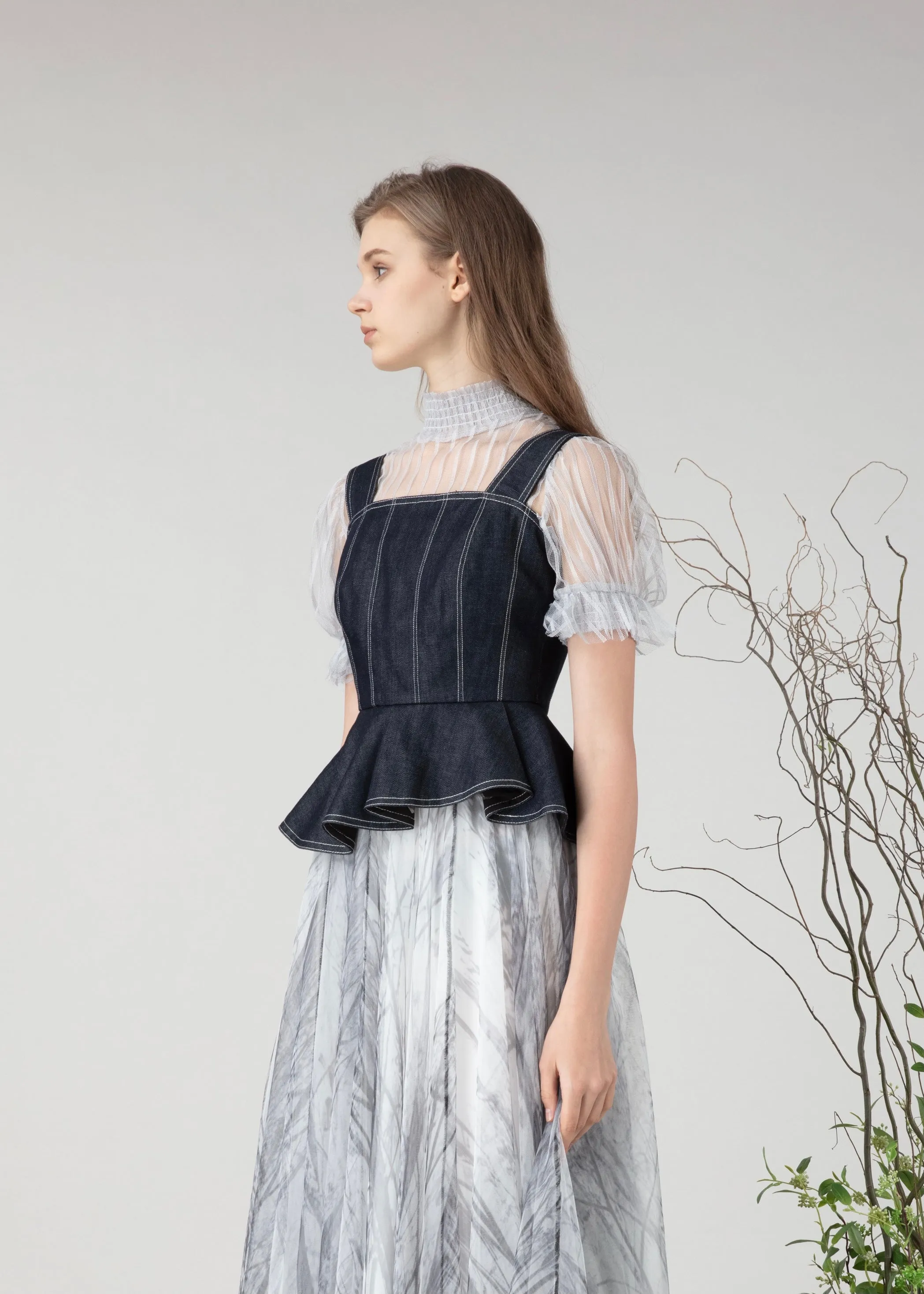 Denim corset style top