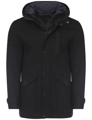 Dissident Gorleston navy double zip wool jacket