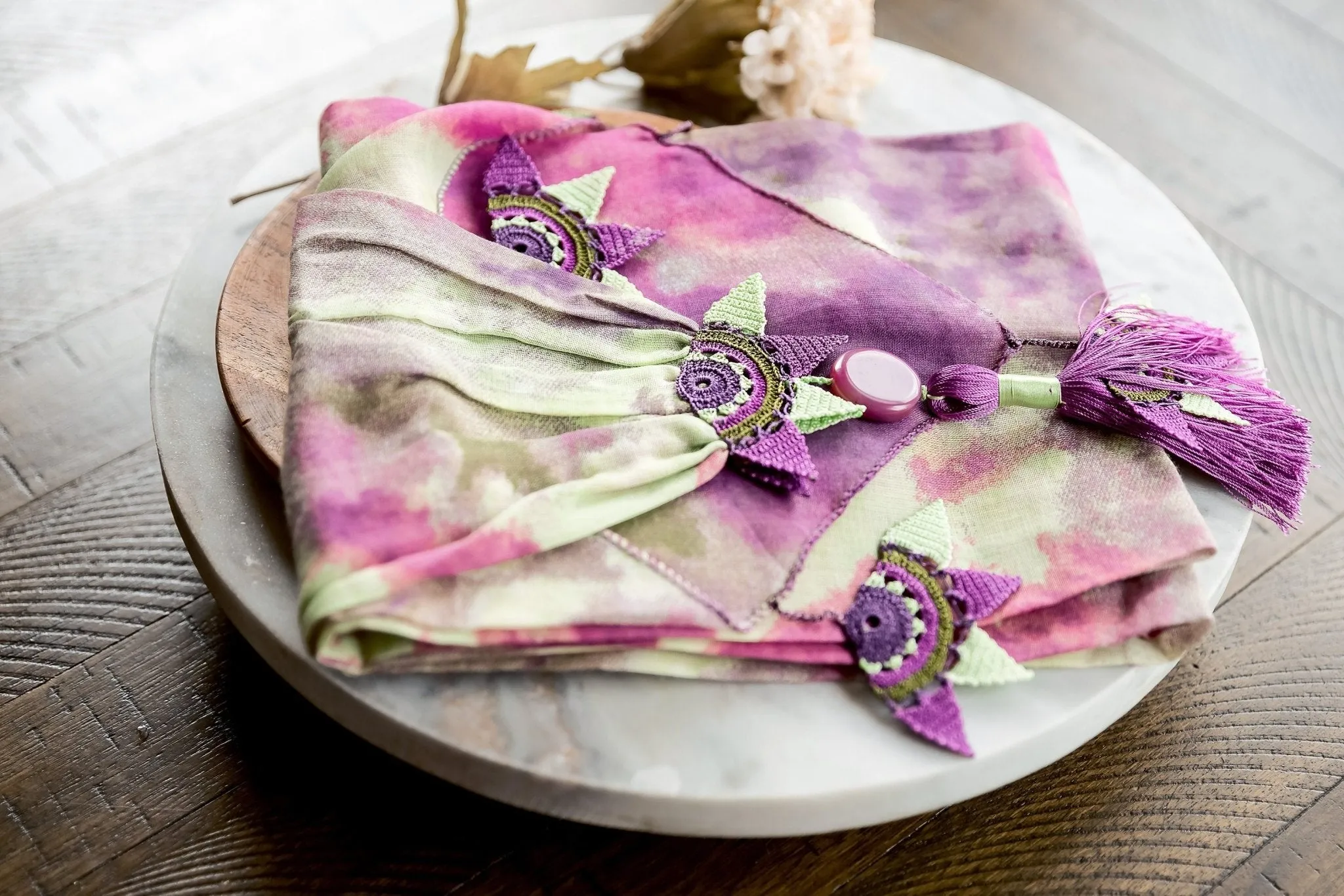 Dye Floral Scarf