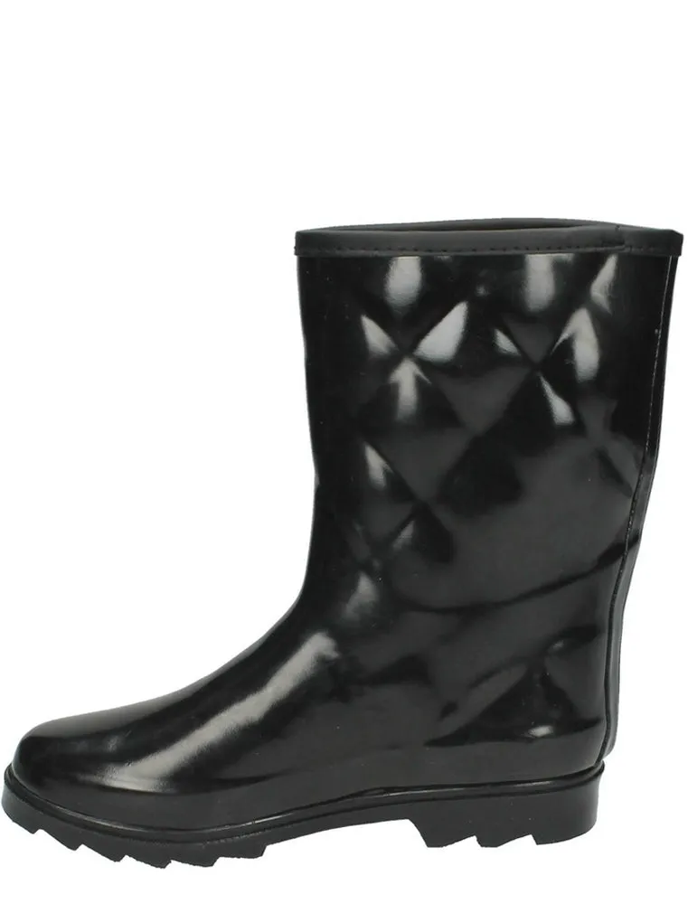 Emilia Quilted Wellington Boots in Black