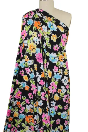 Flirtatious Florals ITY Jersey - Candy Colors on Black