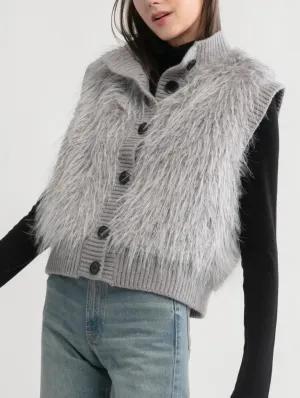 Fluffy Vest in Grey