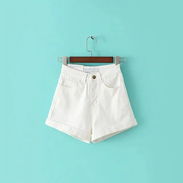 GCAROL Women Euro Style High Waist Denim Shorts Stretch Casual Basic Jeans Shorts High Quality Shorts For Summer Spring Autumn