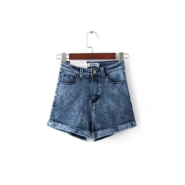 GCAROL Women Euro Style High Waist Denim Shorts Stretch Casual Basic Jeans Shorts High Quality Shorts For Summer Spring Autumn