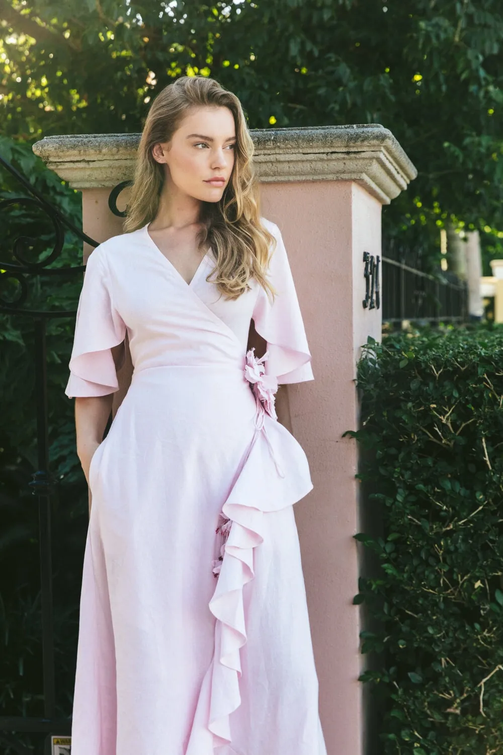 Gol Wrap Dress - Pink