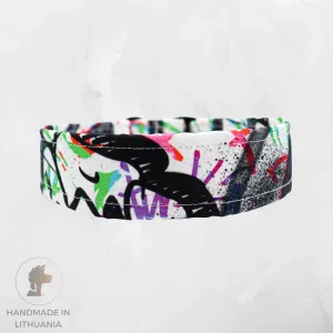 Handmade Dog Collar | Street art | Width: 15-20-25-30-40-50 mm