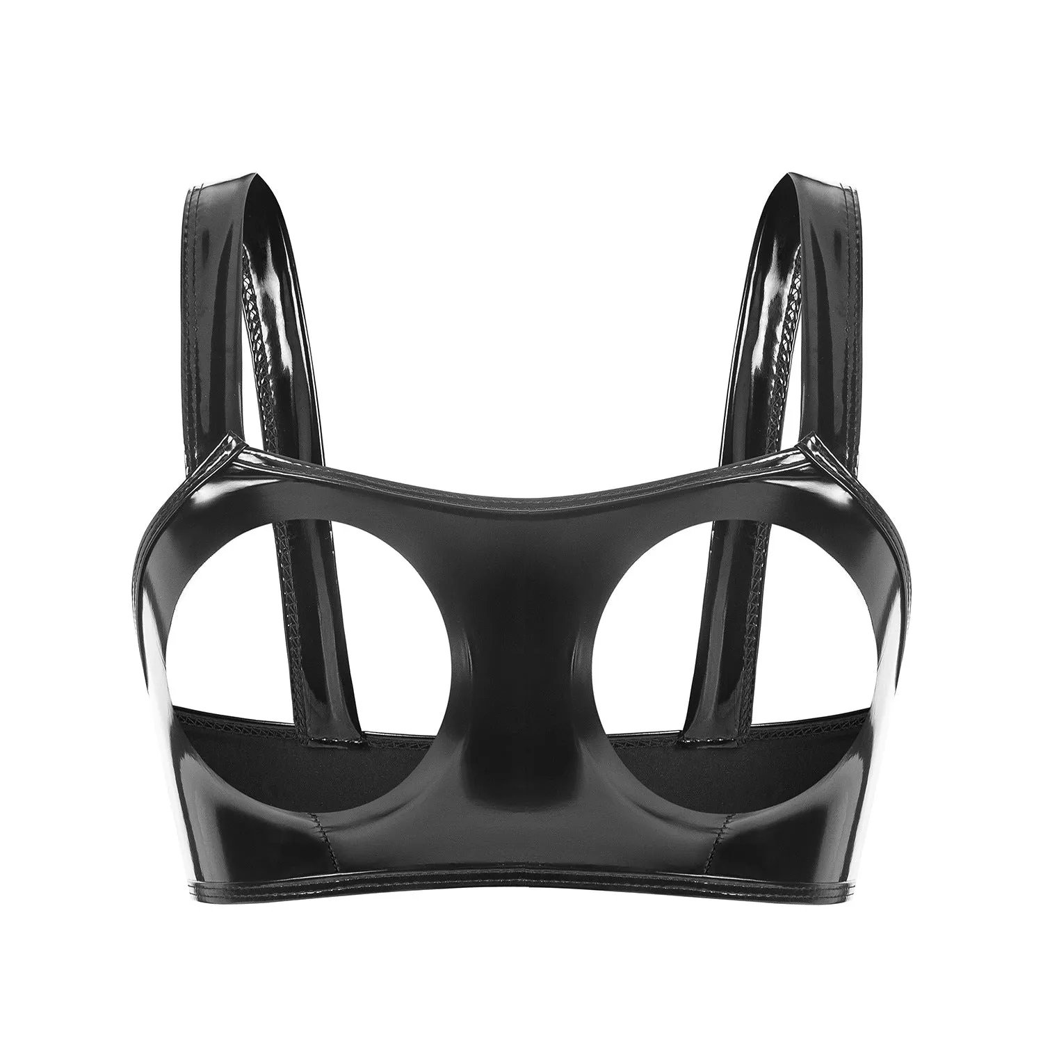 High-Gloss Cutout Temptation Patent Leather Bra