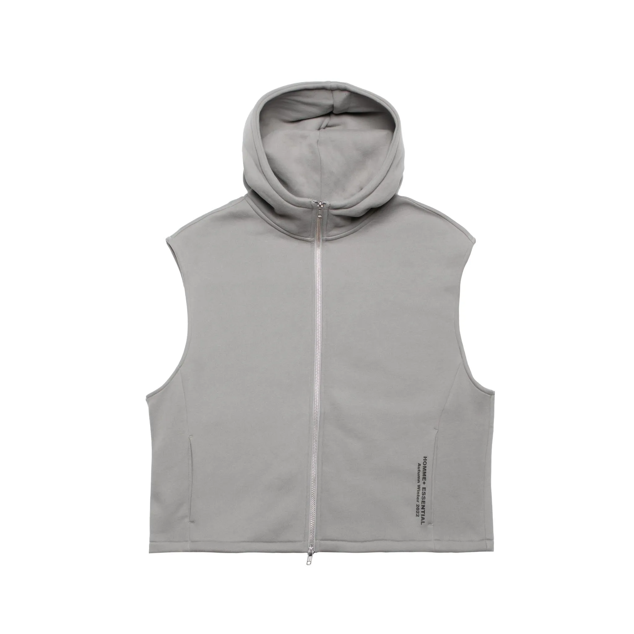 HOMME  Hooded Fleece Vest Cement