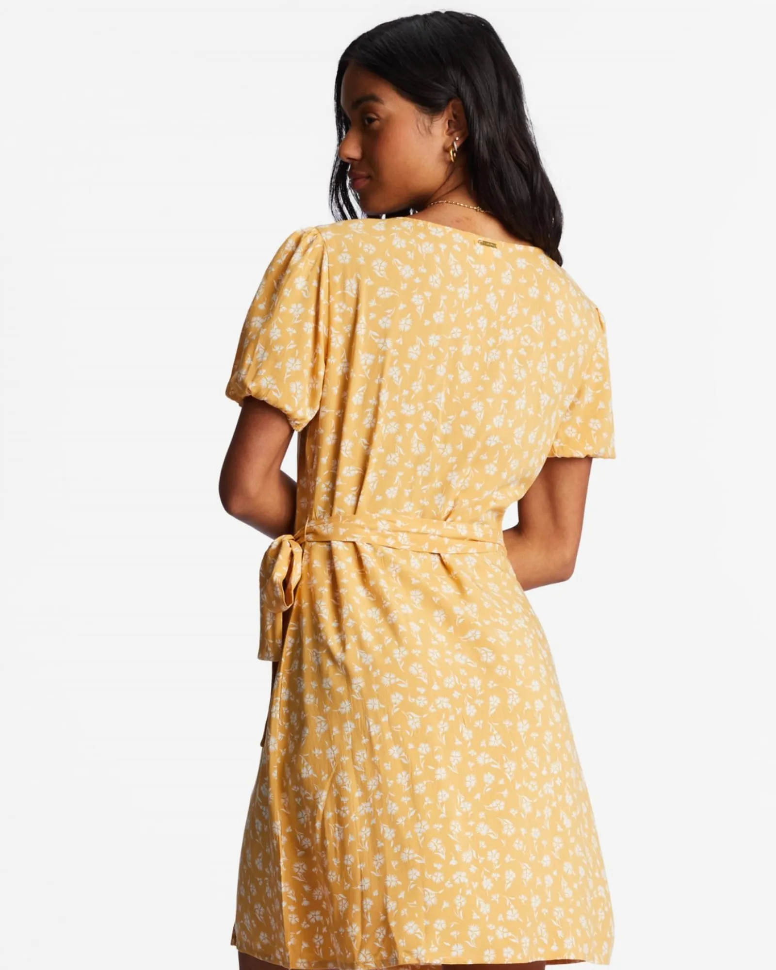 Hot Tropics Mini Wrap Dress in Goldie | Goldie