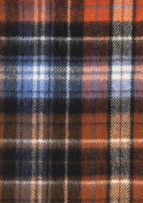 Joshua Ellis Orange Check Cashmere Scarf