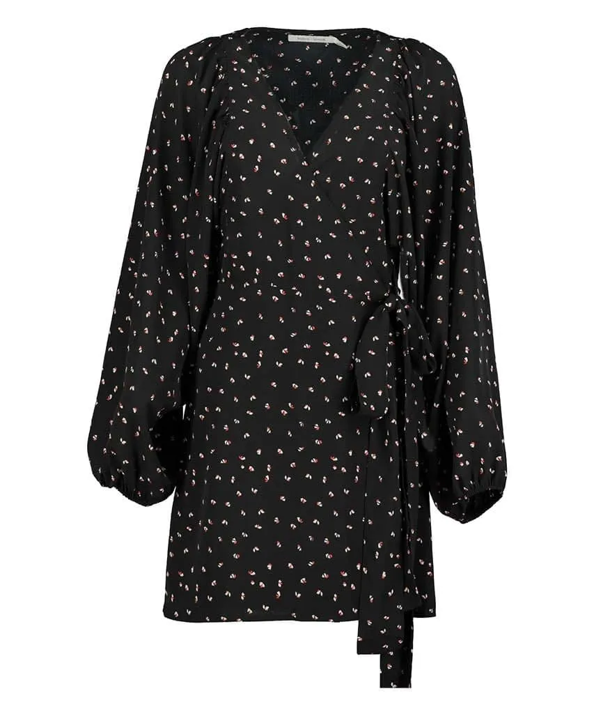 Kennedy Wrap Dress Black Print