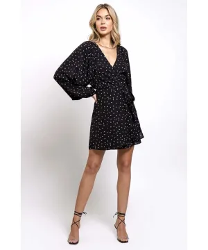 Kennedy Wrap Dress Black Print