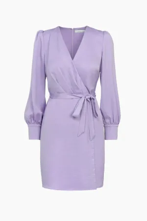 Lavender Vneck Faux Wrap Ellie Dress