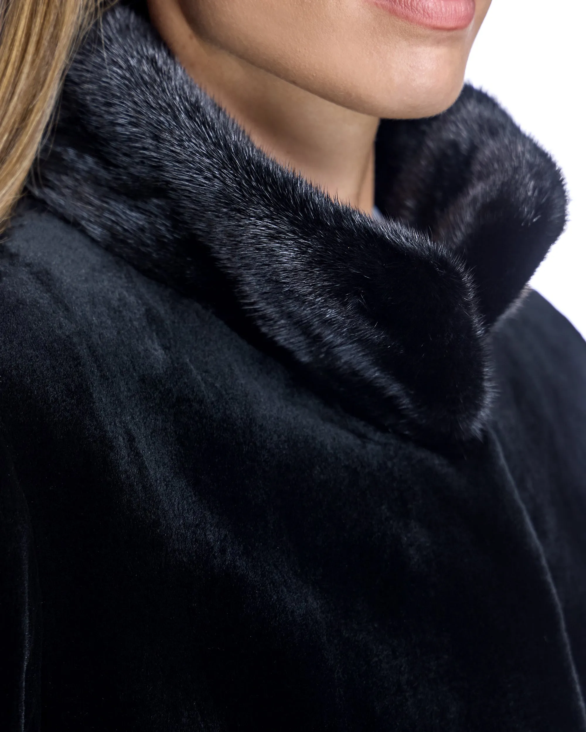 Maximilian Sheared Mink Jacket Reversible to Taffeta