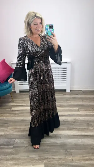 Melaney Wrap Dress (Black)