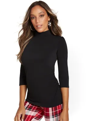 Mock-Neck Knit Top