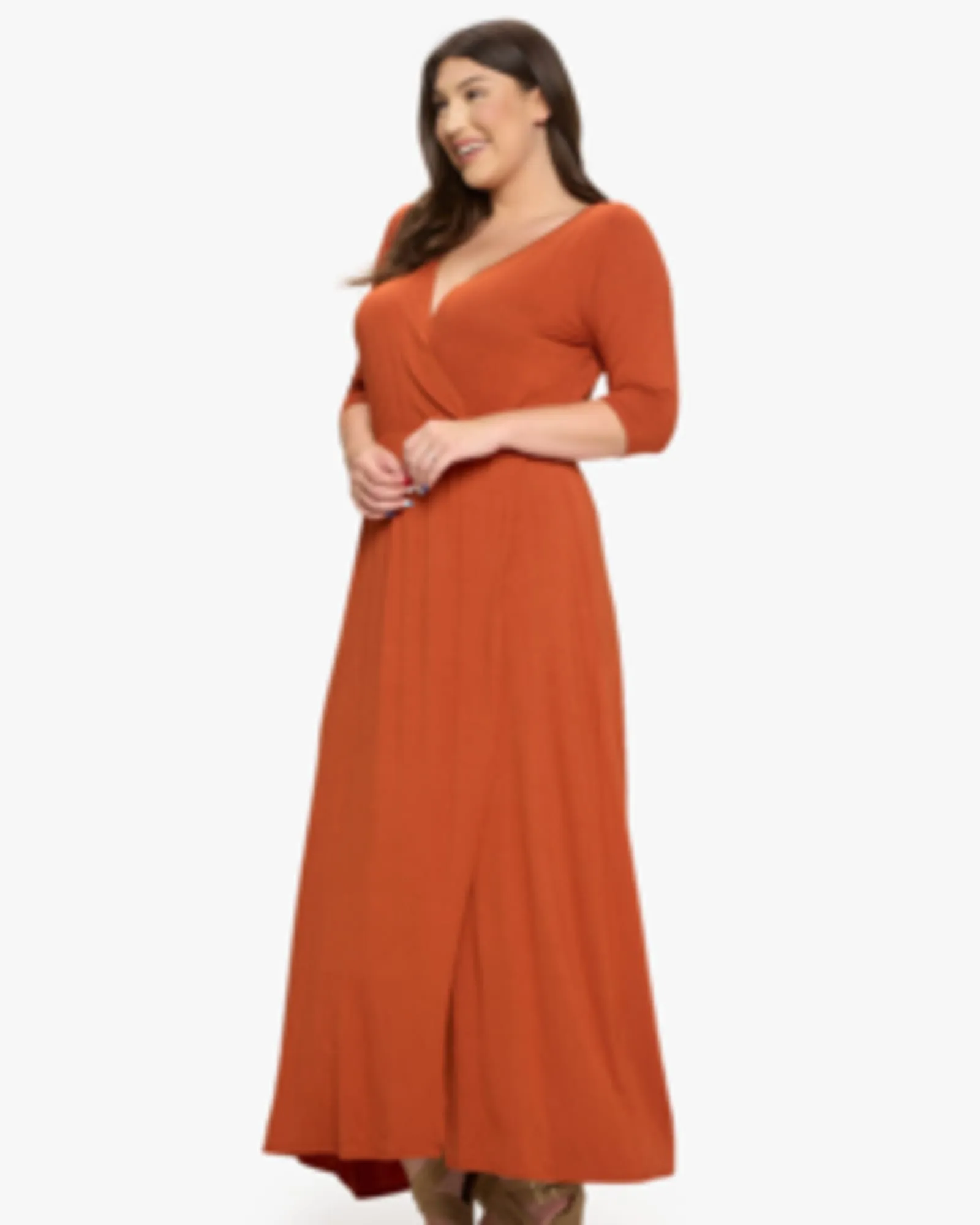 Nancy Maxi Wrap Dress | Rust