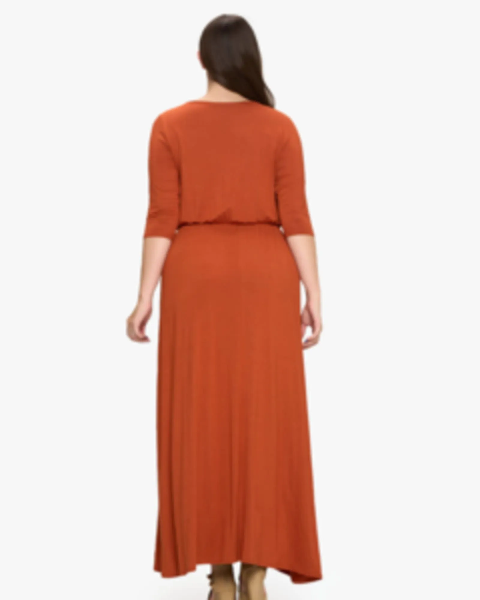 Nancy Maxi Wrap Dress | Rust