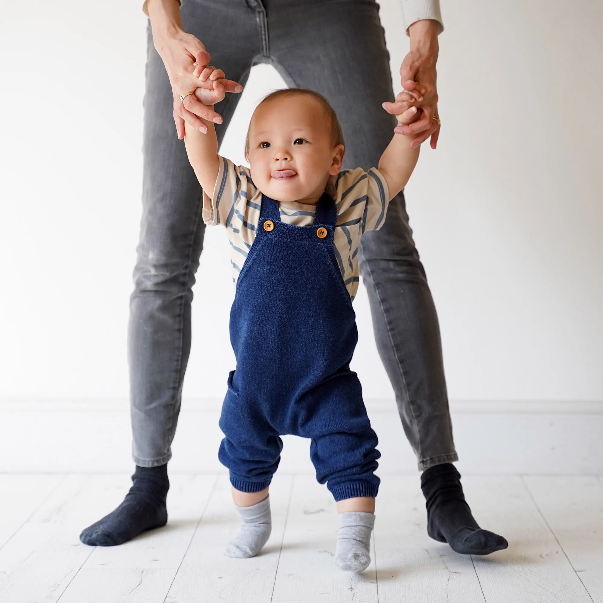 Non-Slip Stay On Baby and Toddler Socks - 7 Pack in Grey Marl, Oat and White