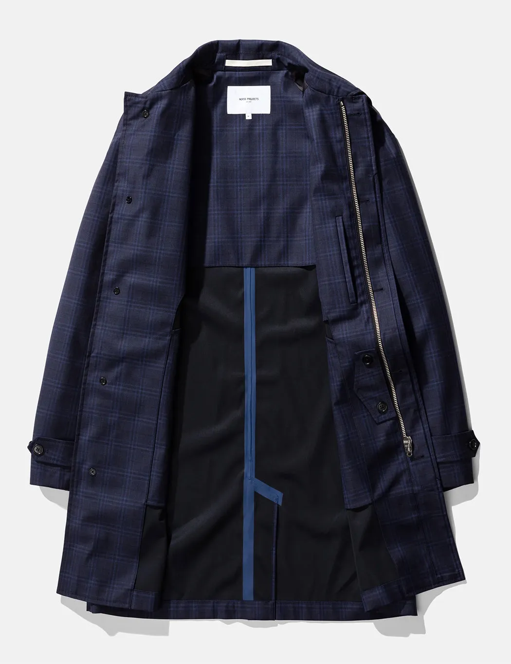 Norse Projects Svalbard 3 Layer Technical Wool Coat - Navy Blue