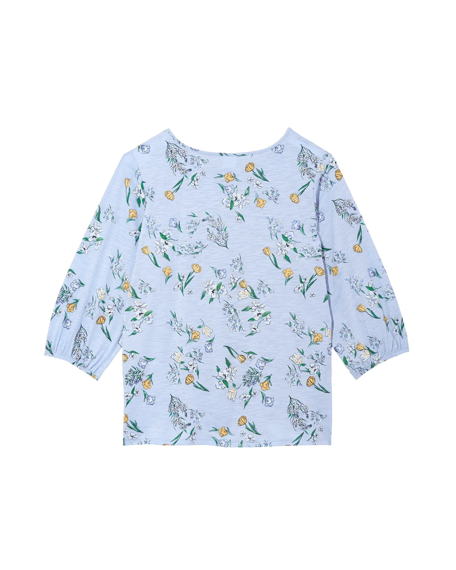 Patty Smocked Detail Top | Light Blue / Yellow