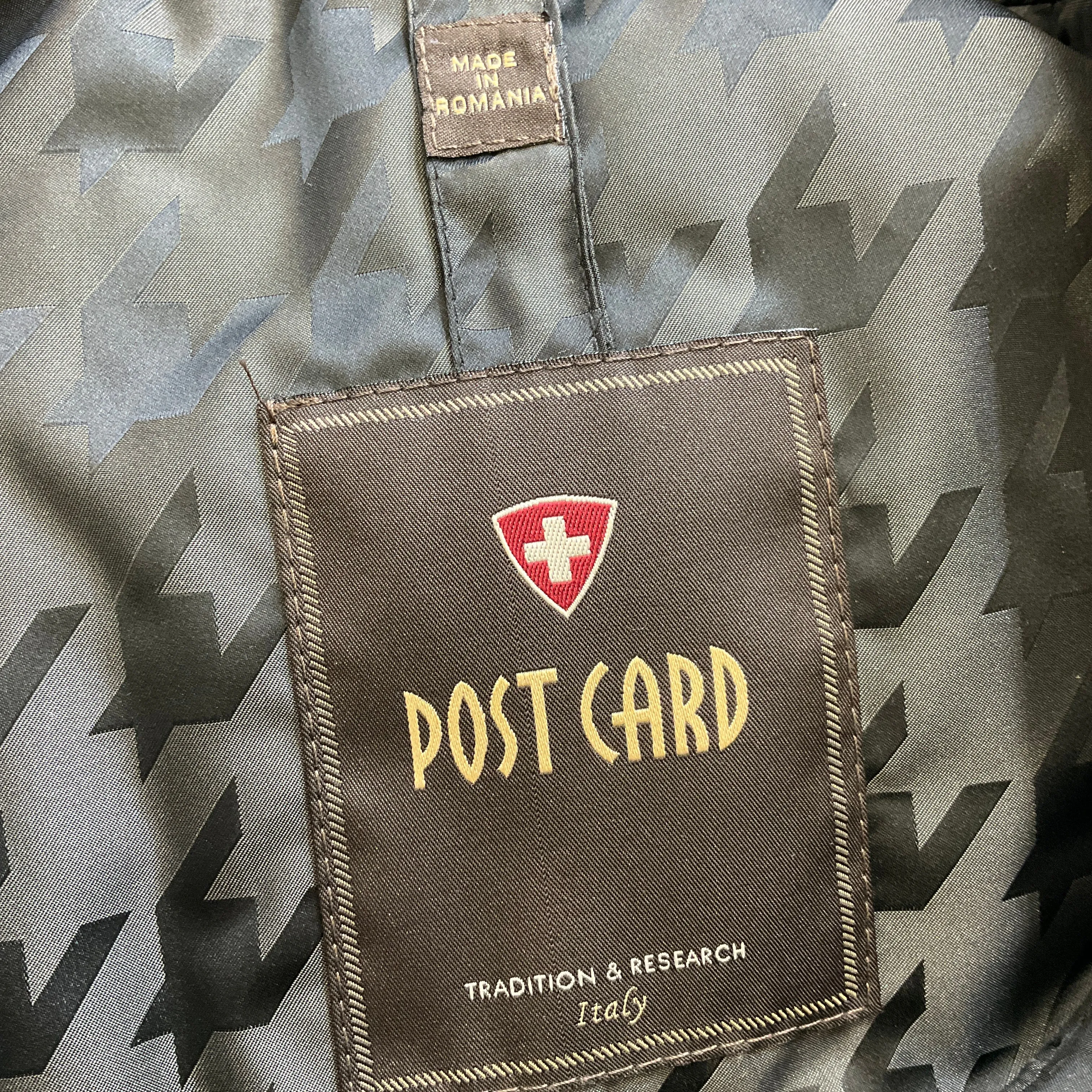 Post Card Black / Purple Fur Trimmed Houndstooth Coat