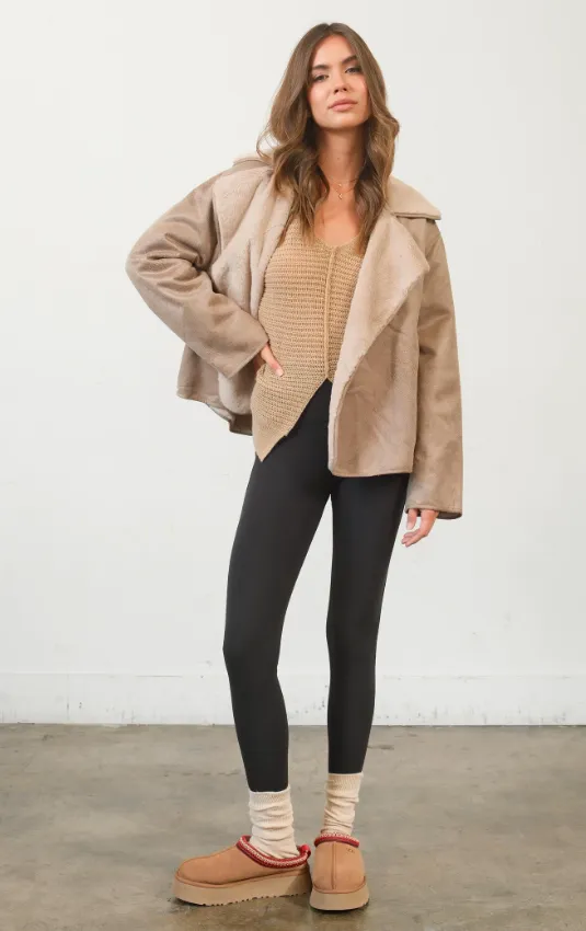 Presley Contrast Fur Suede Jacket