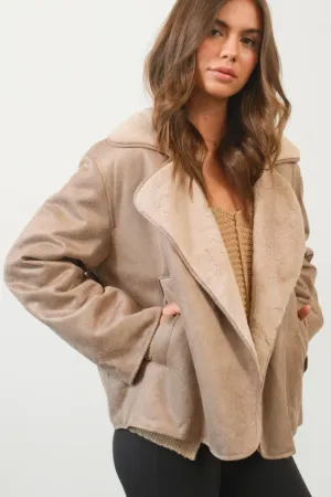 Presley Contrast Fur Suede Jacket