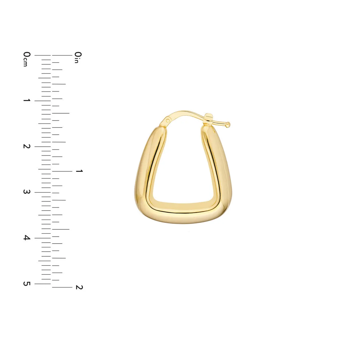 Puff Tapered Squared Off Hoop Earrings - 14K Yellow Gold Hoop Earrings - by Dazyle