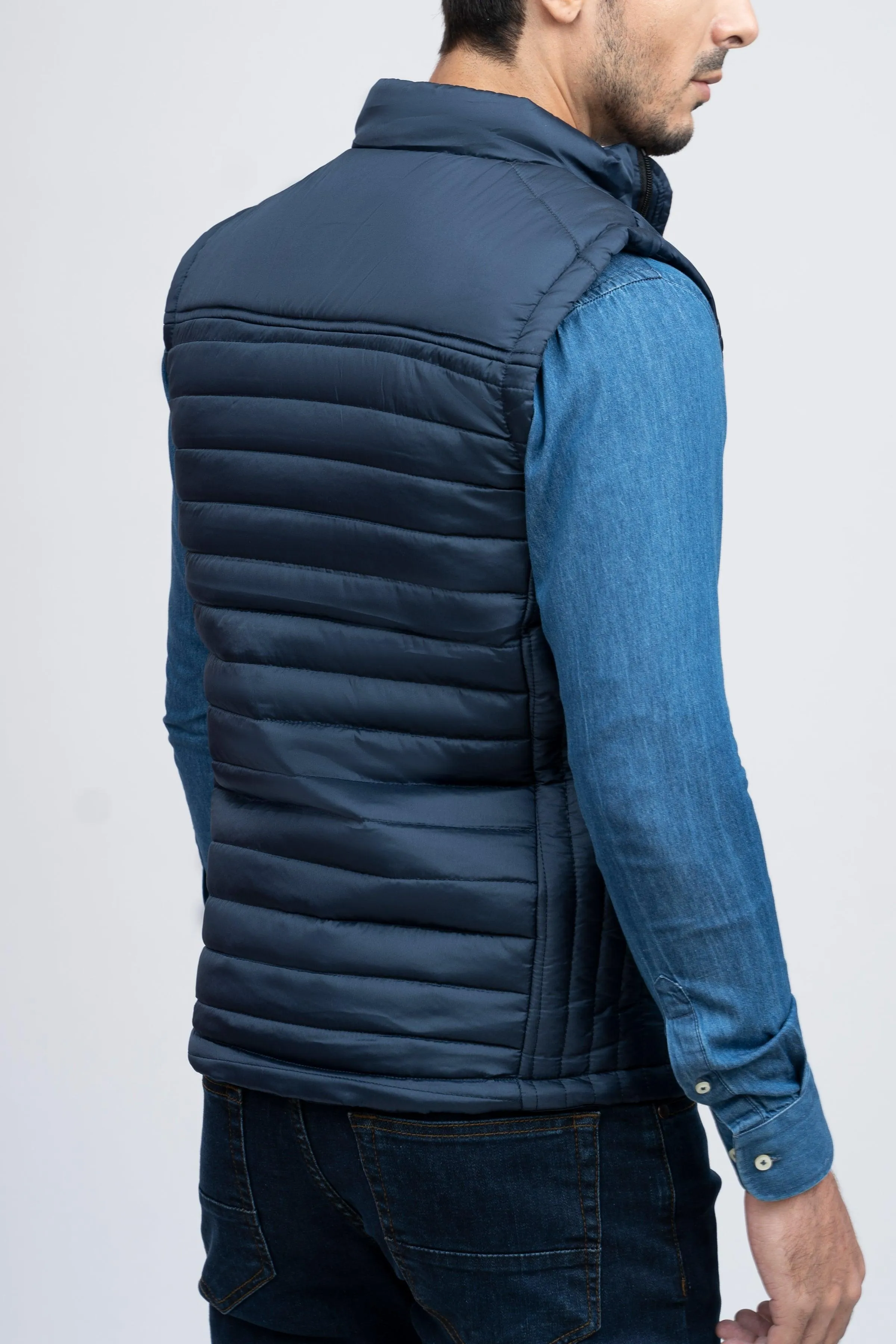PUFFER JACKET S/L BLUE